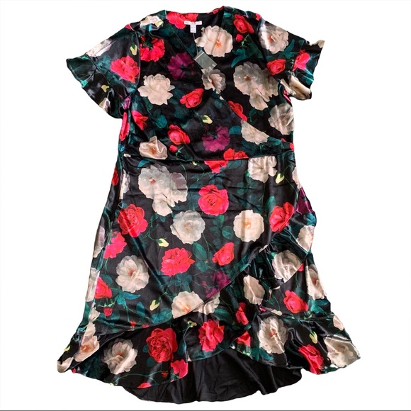 Isaac Mizrahi Dresses & Skirts - Isaac Mizrahi Live! Adorable floral faux wrap velvet dress size XL Nwot
